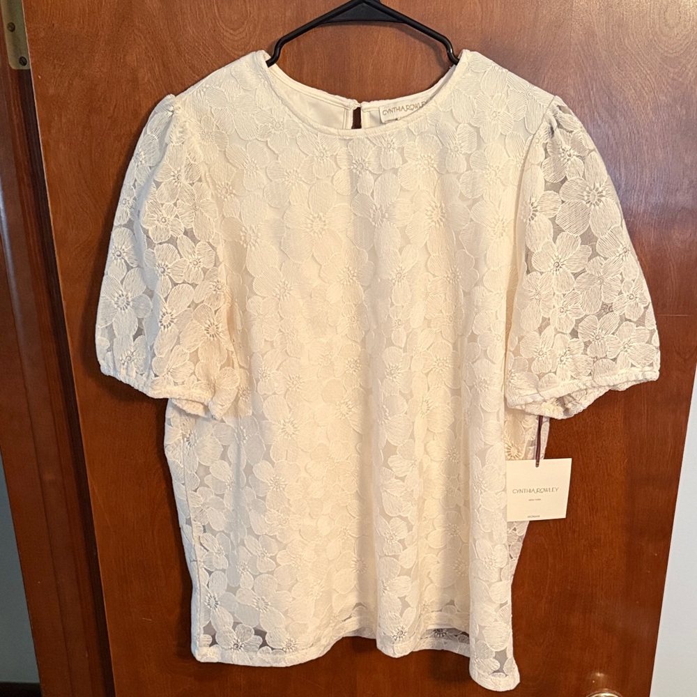 Cream Floral Lace Blouse